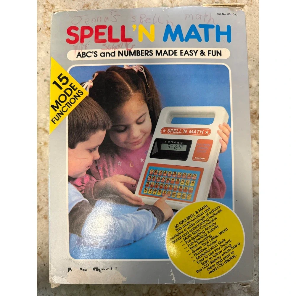 Vintage Radio Shack Spell N Math Electronic Learning Toy 60-1093 Boxed Manual